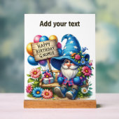 Verjaardag Gnomie gefeliciteerd Acryl Bord (Neutraal)