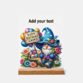 Verjaardag Gnomie gefeliciteerd Acryl Bord (Voorkant)