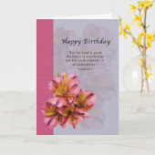 Verjaardag, Godsdienstige Bloemen Alstroemeria, Kaart (Gele Bloem)