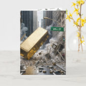 Verjaardag Gold Bar Crashing Wall Street Kaart (Gele Bloem)