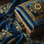 Verjaardag  Gold Steel Blue Jewel Box Kaart