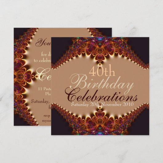 Verjaardag Golden Earth Uitnodigingen (Voorkant / Achterkant)