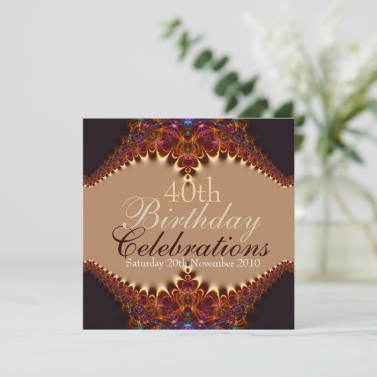 Verjaardag Golden Earth Uitnodigingen (Staand voorkant)