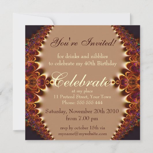 Verjaardag Golden Earth Uitnodigingen (Achterkant)