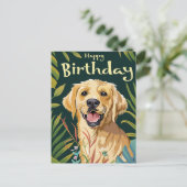 Verjaardag Golden Retriever  Briefkaart (Staand voorkant)