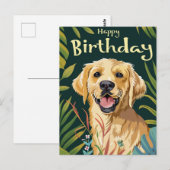Verjaardag Golden Retriever  Briefkaart (Voorkant / Achterkant)