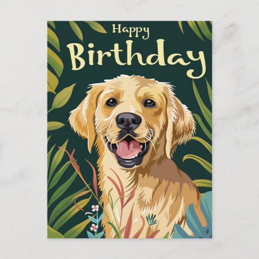 Verjaardag Golden Retriever  Briefkaart (Voorkant)
