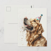 Verjaardag Golden Retriever Dog Briefkaart (Voorkant / Achterkant)