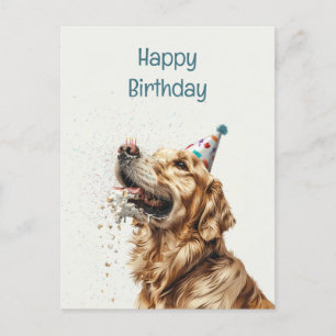 Verjaardag Golden Retriever Dog Briefkaart