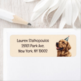 Verjaardag Golden Retriever Dog Etiket