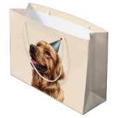 Verjaardag Golden Retriever Dog Groot Cadeauzakje (Achterkant Gekanteld)