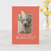 Verjaardag Golden Retriever Dog in Party Pet Kaart (Gele Bloem)