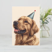 Verjaardag Golden Retriever Dog Kaart (Staand voorkant)