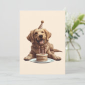 Verjaardag Golden Retriever Dog Kaart (Staand voorkant)