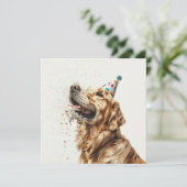 Verjaardag Golden Retriever Dog Kaart (Staand voorkant)