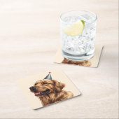 Verjaardag Golden Retriever Dog Kartonnen Onderzetters (Insitu)
