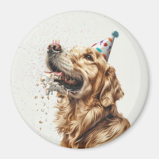 Verjaardag Golden Retriever Dog Magneet (Voorkant)