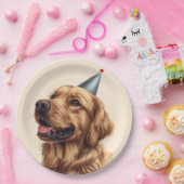 Verjaardag Golden Retriever Dog Papieren Bordje (Feest)