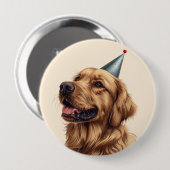 Verjaardag Golden Retriever Dog Ronde Button 4,0 Cm (Voorkant /achterkant)