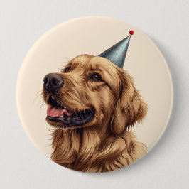 Verjaardag Golden Retriever Dog Ronde Button 4,0 Cm