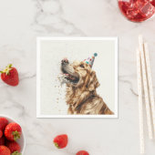 Verjaardag Golden Retriever Dog Servet (Insitu)