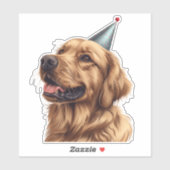 Verjaardag Golden Retriever Dog Sticker (Vel)