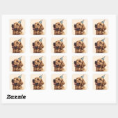 Verjaardag Golden Retriever Dog Vierkante Sticker (Vel)
