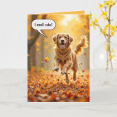 Verjaardag Golden Retriever Humor Kaart (Gele Bloem)