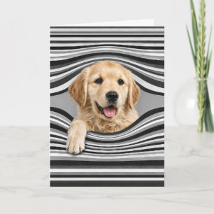 Verjaardag Golden Retriever in Abstract Gat Kaart