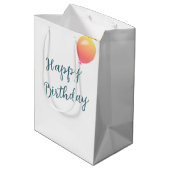 Verjaardag Golden Retriever in Paw Print Medium Cadeauzakje (Achterkant Gekanteld)