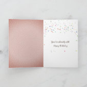 Verjaardag Golden Retriever in roze haarkrulspelde Kaart (Binnen)