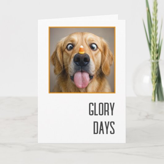Verjaardag Golden Retriever Met Candy Corn Kaart (Voorkant)
