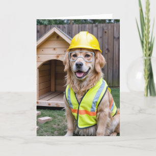 Verjaardag Golden Retriever met een hard Pet Kaart