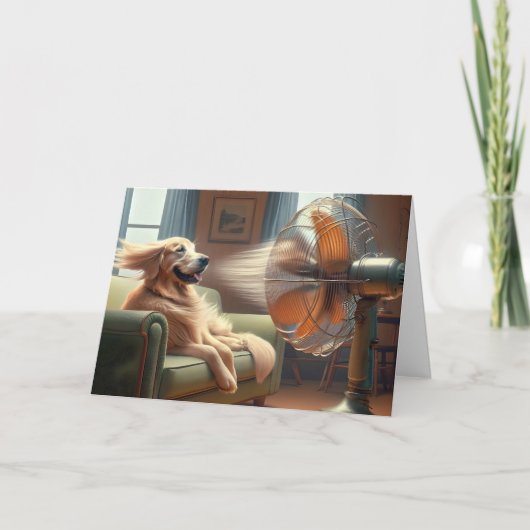 Verjaardag Golden Retriever met Retro Fan Kaart (Voorkant)