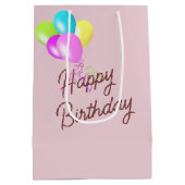 Verjaardag Golden Retriever met Tabby Kitten Medium Cadeauzakje (Achterkant)