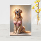 Verjaardag Golden Retriever Model Kaart (Gele Bloem)