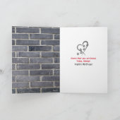 Verjaardag Golden Retriever op baksteen Kaart (Binnen)