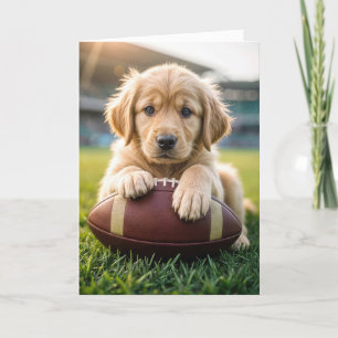 Verjaardag Golden Retriever op een Football Kaart
