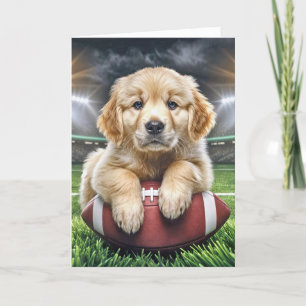 Verjaardag Golden Retriever Op Een Voetbal  Kaart