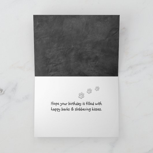 Verjaardag Golden Retriever op leer Kaart (Binnen)