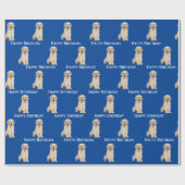 Verjaardag Golden Retriever Puppy met bril Cadeaupapier (Vlak)