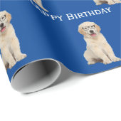 Verjaardag Golden Retriever Puppy met bril Cadeaupapier (Rol Hoek)