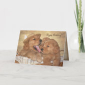 Verjaardag Golden Retriever Puppy plezier Kaart (Voorkant)