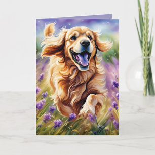 Verjaardag Golden Retriever Running Kaart