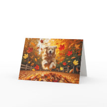 Verjaardag Golden Retriever springen in bladeren