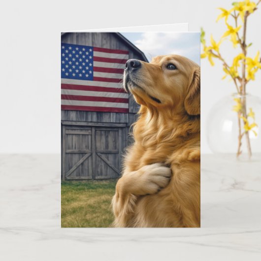 Verjaardag Golden Retriever Zweren Trouw Kaart (Gele Bloem)