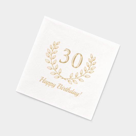 Verjaardag Golden Wreath Custom Number Folie Servetten (Links)