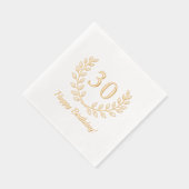 Verjaardag Golden Wreath Custom Number Folie Servetten (Rechts)