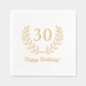 Verjaardag Golden Wreath Custom Number Folie Servetten (Voorkant)