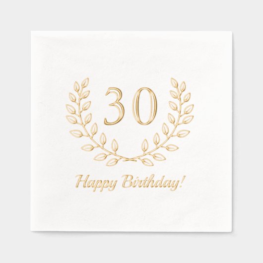 Verjaardag Golden Wreath Custom Number Folie Servetten (Voorkant)